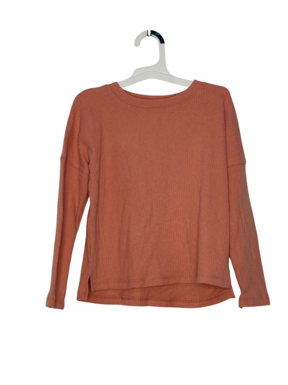 NWT Toddler Girls' Cozy Ribbed Top - Cat & Jack Coral Orange 5T